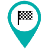 finish line flag inside a location icon